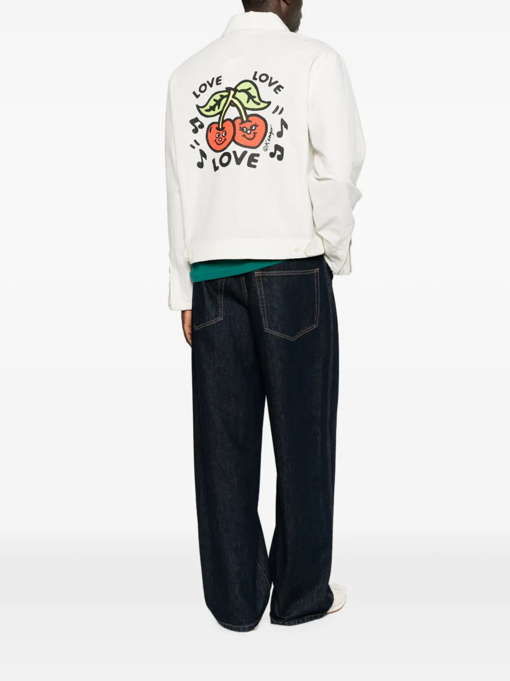 Kenzo Loves jack met grafische print en rits Wit