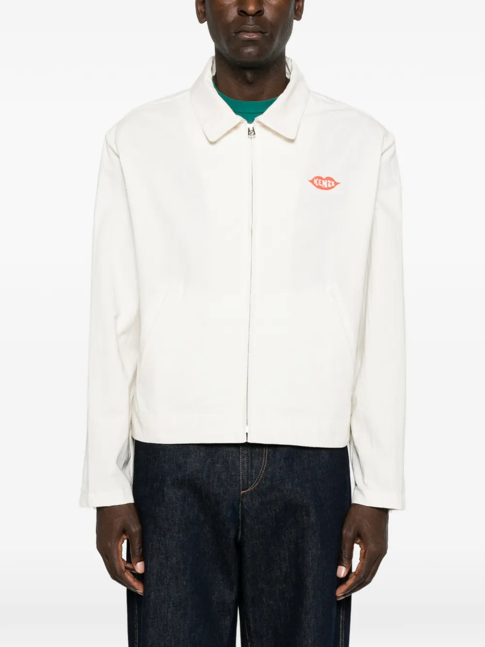 Kenzo Loves jack met grafische print en rits Wit