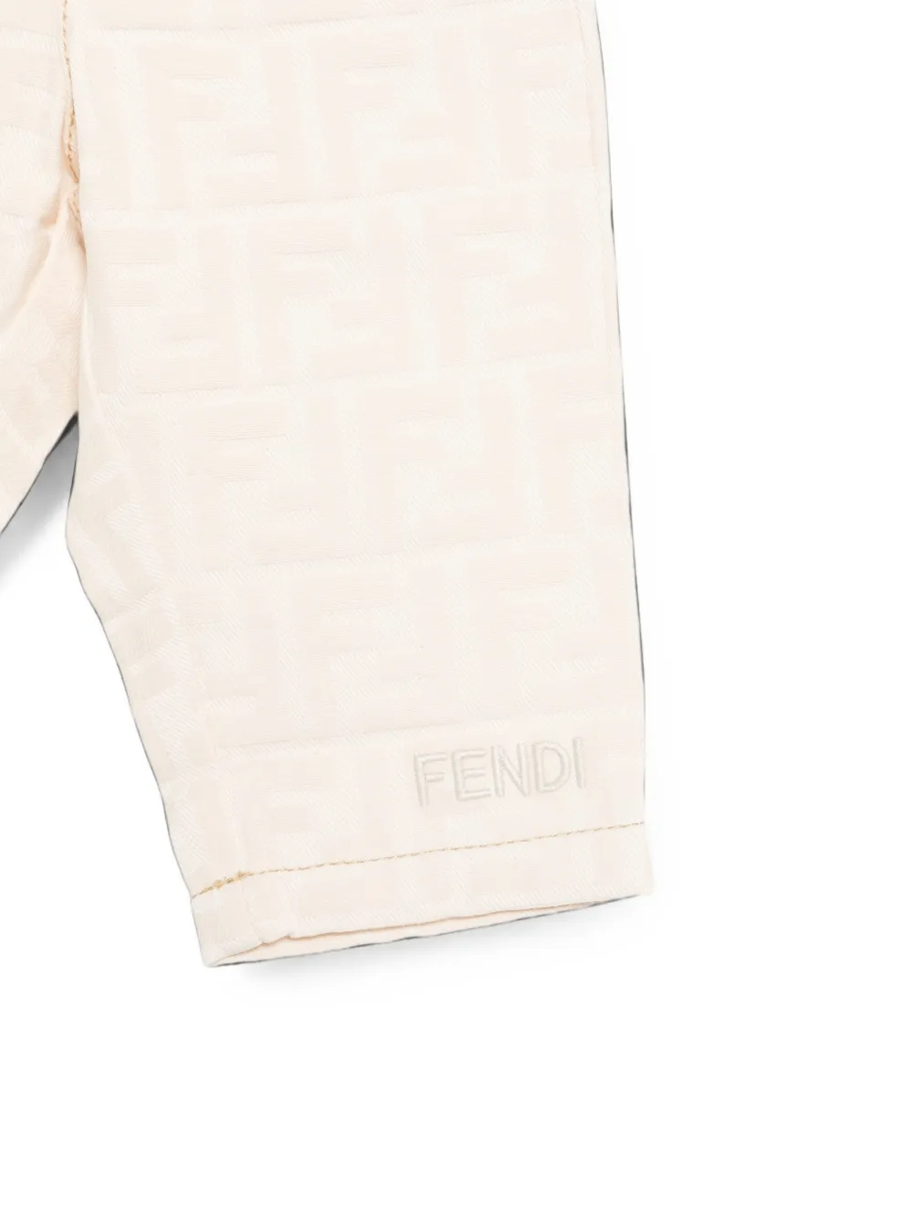 Fendi Kids Broek met FF logo-reliëf Beige