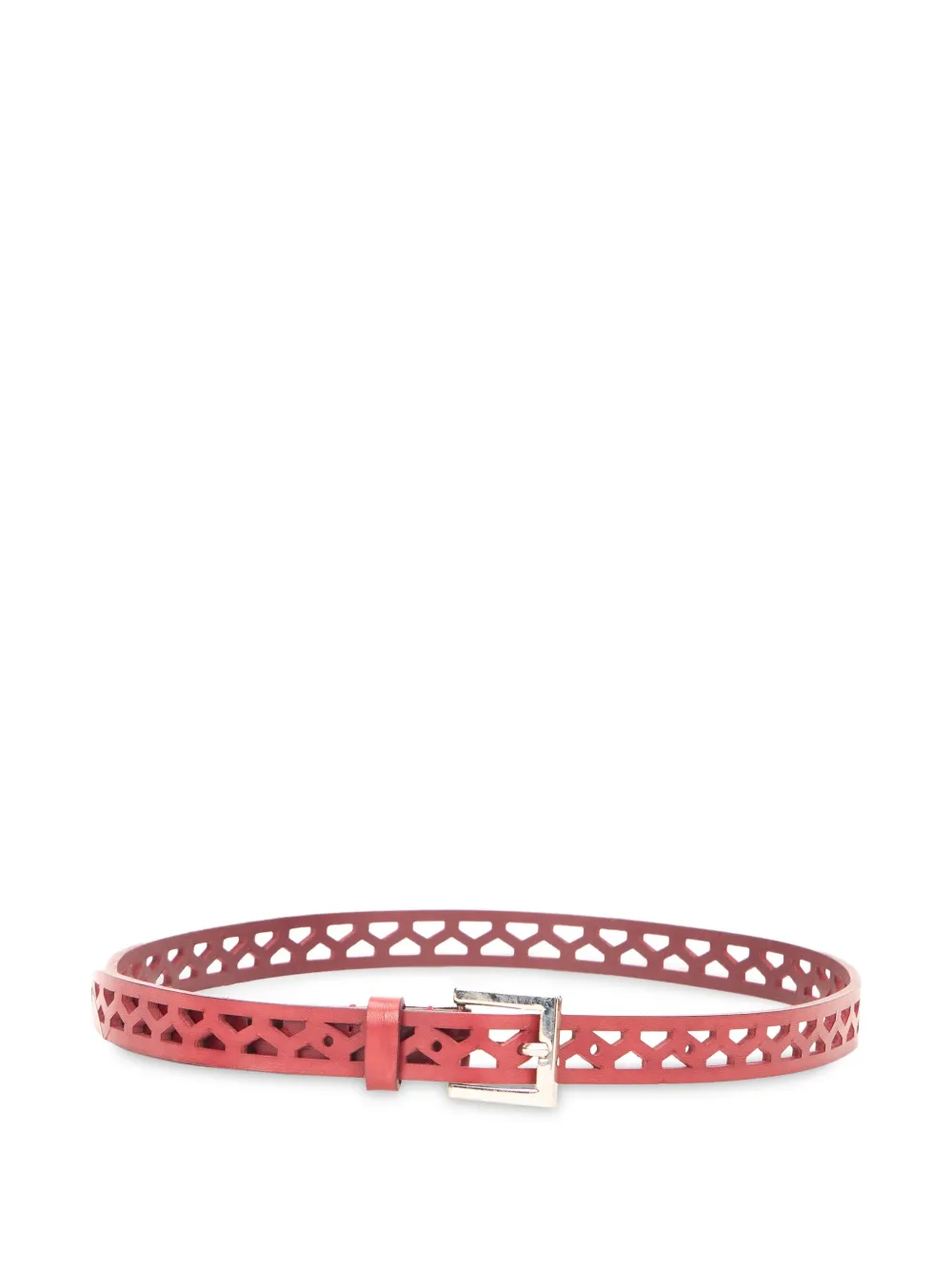 Alberta Ferretti cut-out leather belt - Rosso