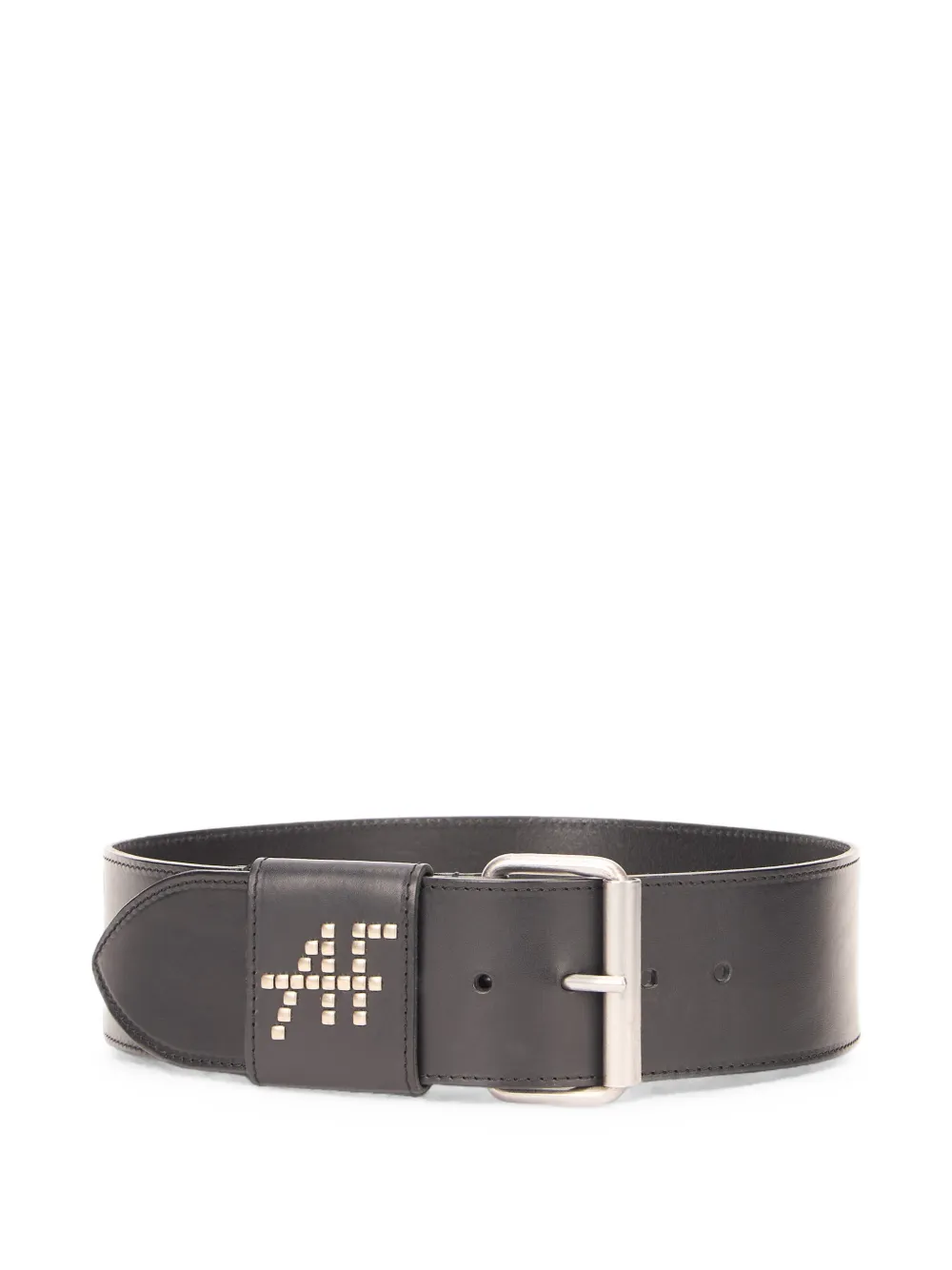 Alberta Ferretti logo-stud leather belt - Nero