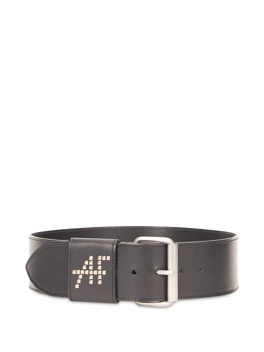 Alberta Ferretti logo-stud leather belt - Nero