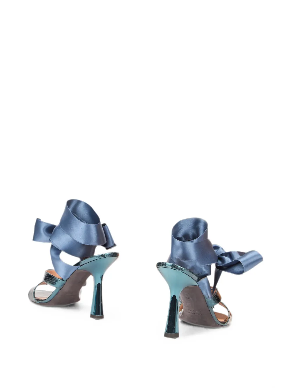 Alberta Ferretti bow-detail satin-finish sandals Blauw