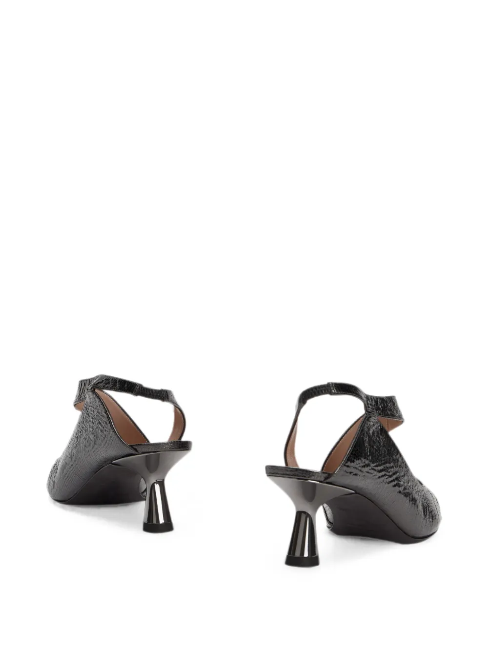 Alberta Ferretti Lizard-effect Pointed-toe Pumps In 블랙