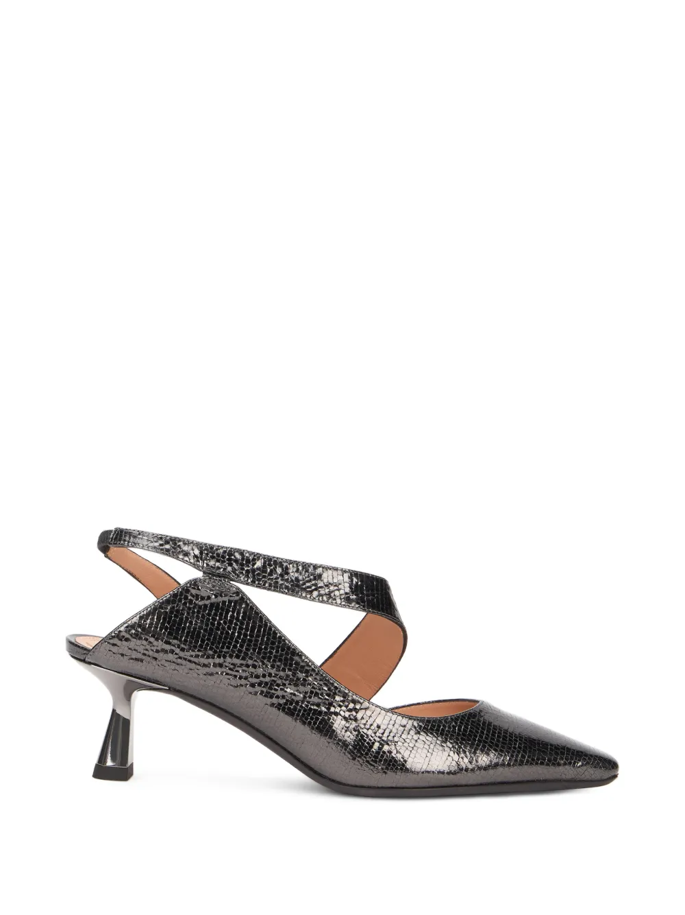 Alberta Ferretti lizard-effect pointed-toe pumps Zwart