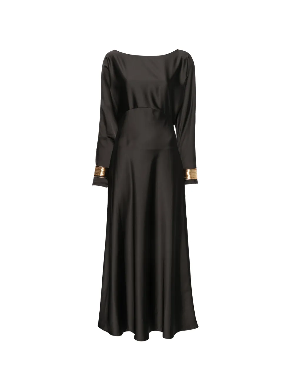 IMPERIAL satin-finish long-sleeve maxi dress