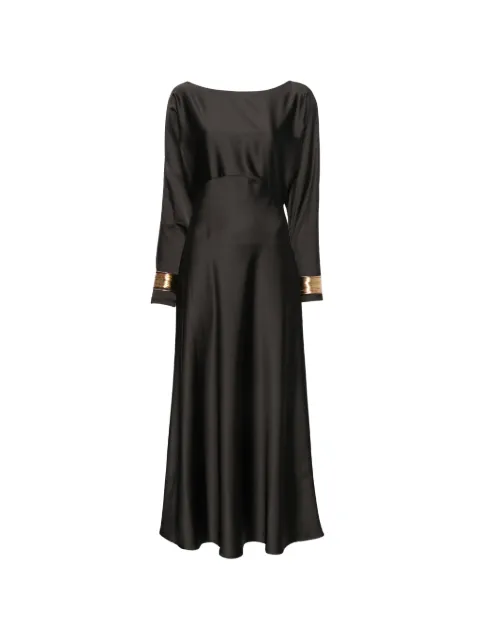 IMPERIAL satin-finish long-sleeve maxi dress