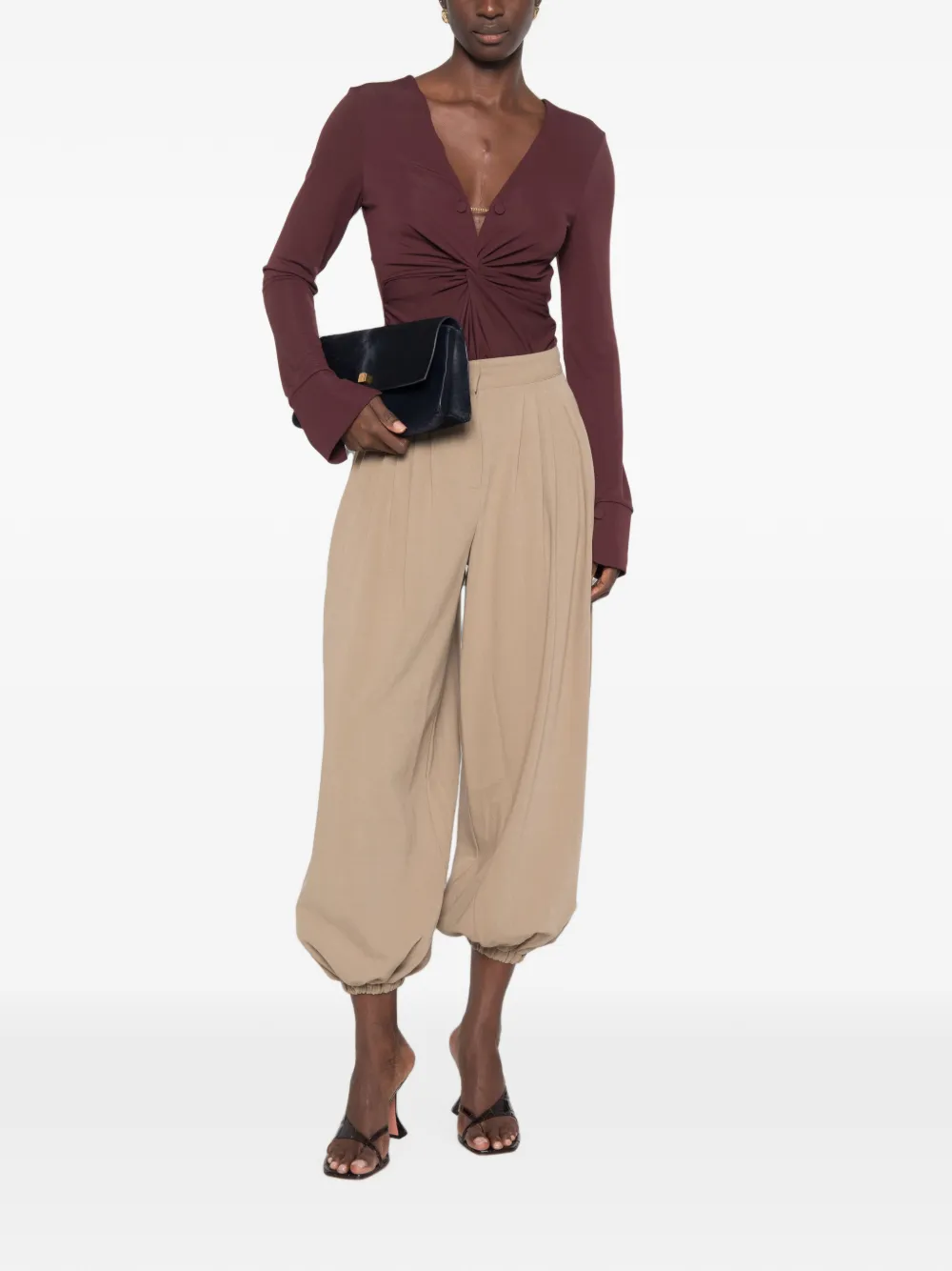 IMPERIAL Romper met gedraaid detail en V-hals Rood
