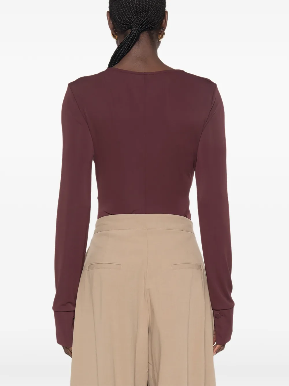 IMPERIAL Romper met gedraaid detail en V-hals Rood