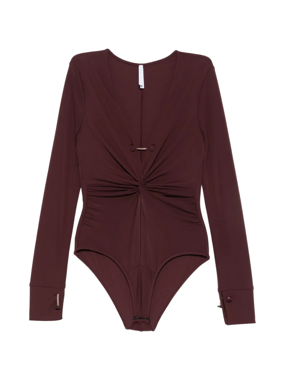 IMPERIAL twist-detail V-neck bodie - Rot