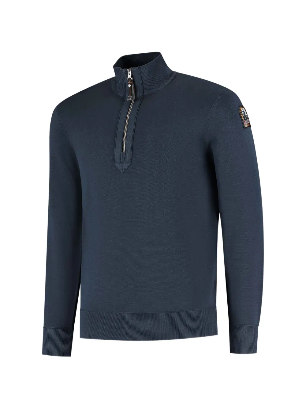 Parajumpers Basic Scoe trui met logo-patch en kwartrits Blauw