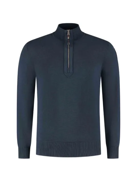Parajumpers Basic Scoe quarter-zip logo-patch sweater