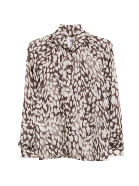 IMPERIAL abstract-print gathered blouse