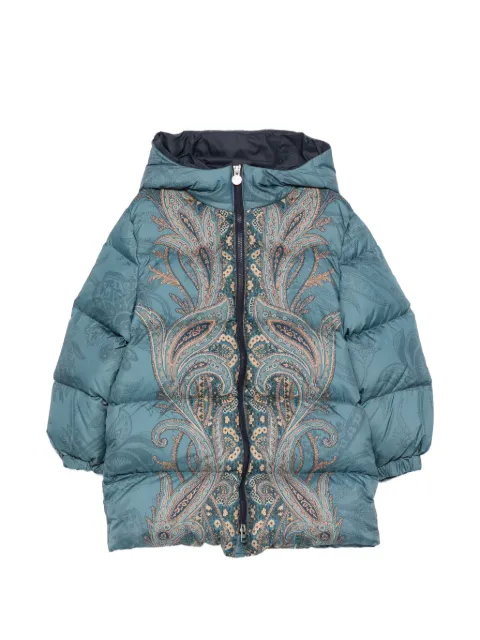 ETRO KIDS plumífero con estampado de cachemira