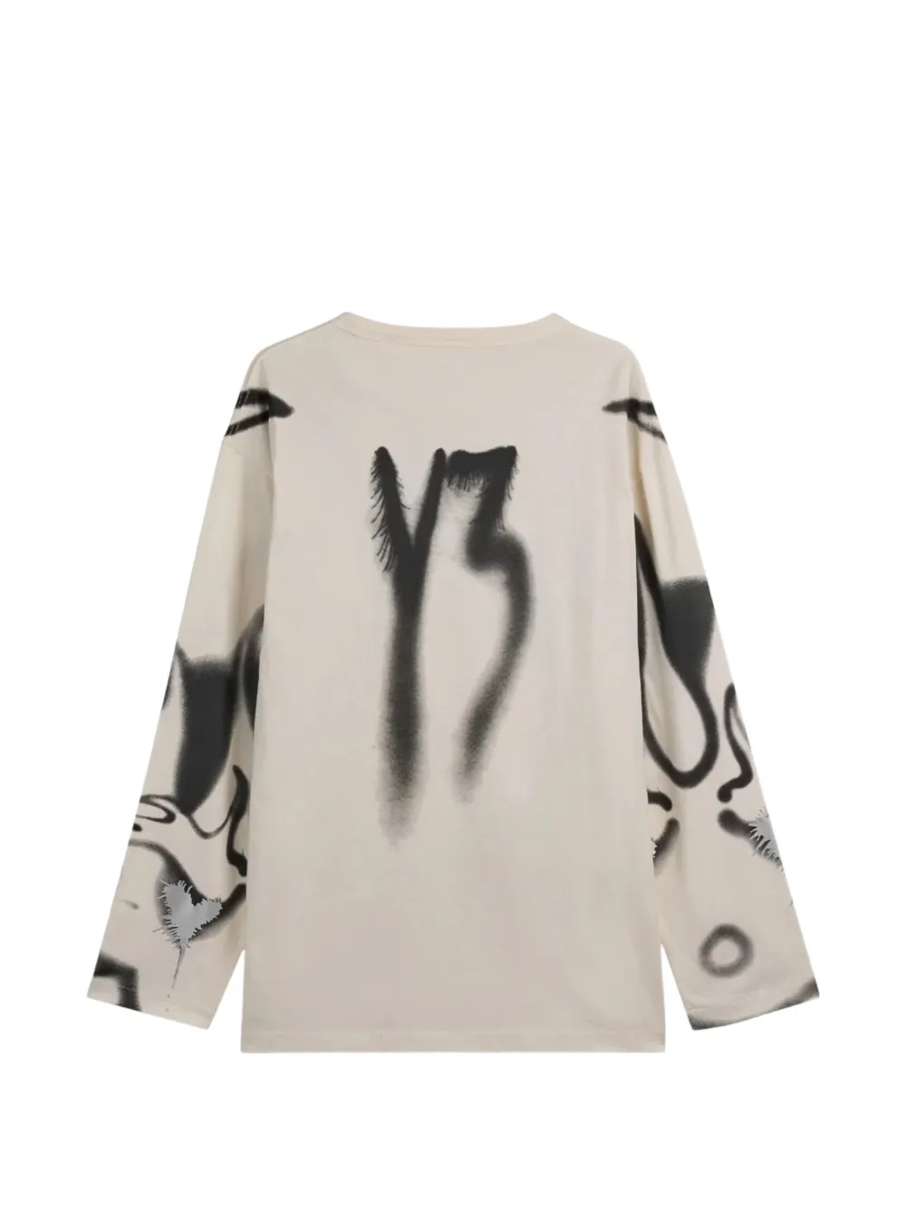 Y-3 Chito T-shirt met lange mouwen en grafische print Beige