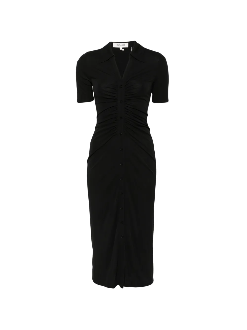 DVF Diane von Furstenberg ruched button-down dress - Schwarz