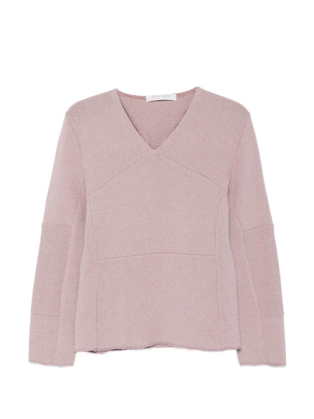Pre-owned Miu Miu 2000s V-neck Panelled Sweater In Pink