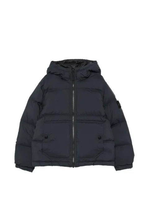 Stone Island Junior logo-patch hooded jacket