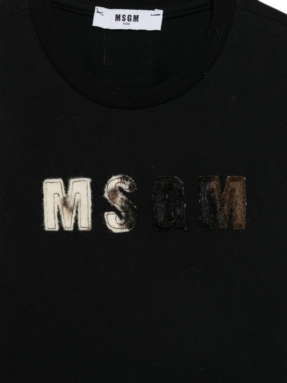 MSGM Kids T-shirt met logopatch Zwart