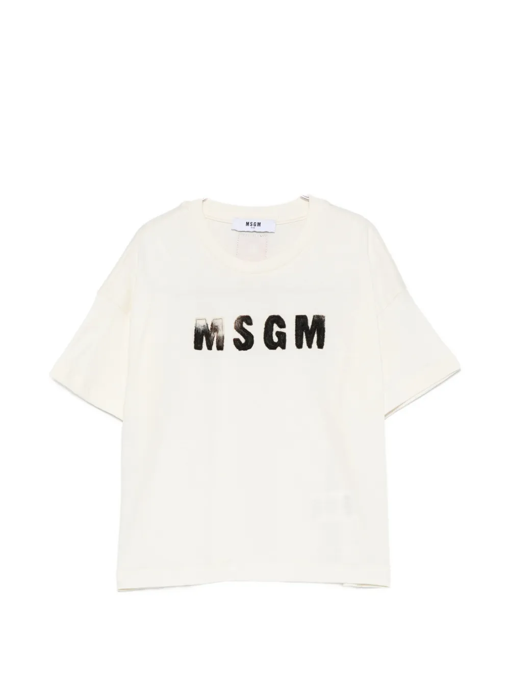MSGM Kids logo-patch T-shirt - Toni neutri