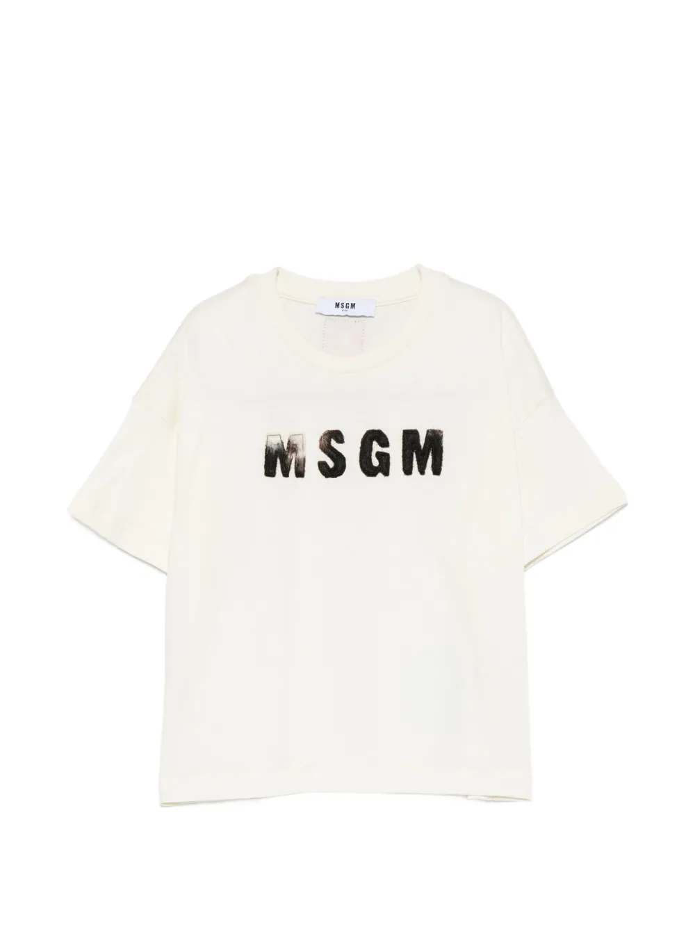 MSGM Kids logo-patch T-shirt - Toni neutri