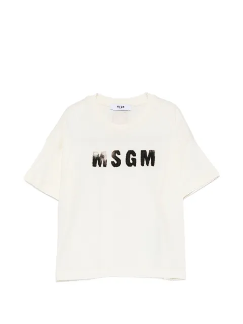 MSGM Kids logo-patch T-shirt
