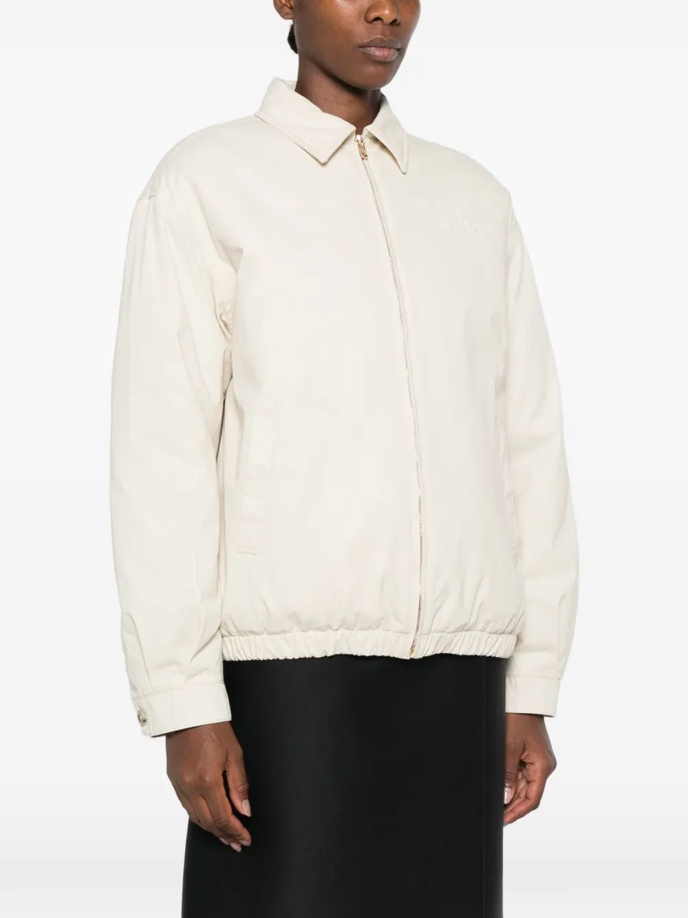 Miu Jack met geborduurd logo en rits Beige