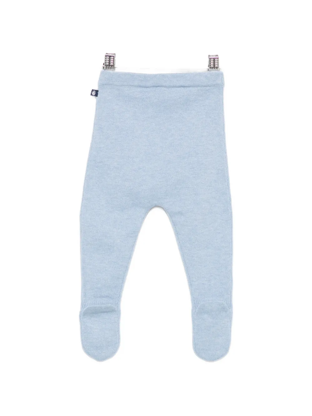 Petit Bateau Fijngebreide broek met voet Blauw