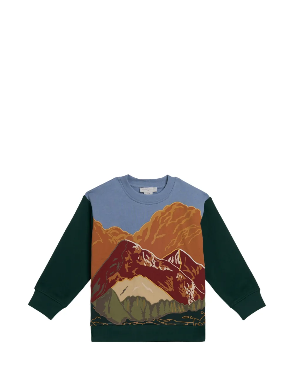 Stella McCartney Kids mountain-print colour-block sweatshirt - Blu
