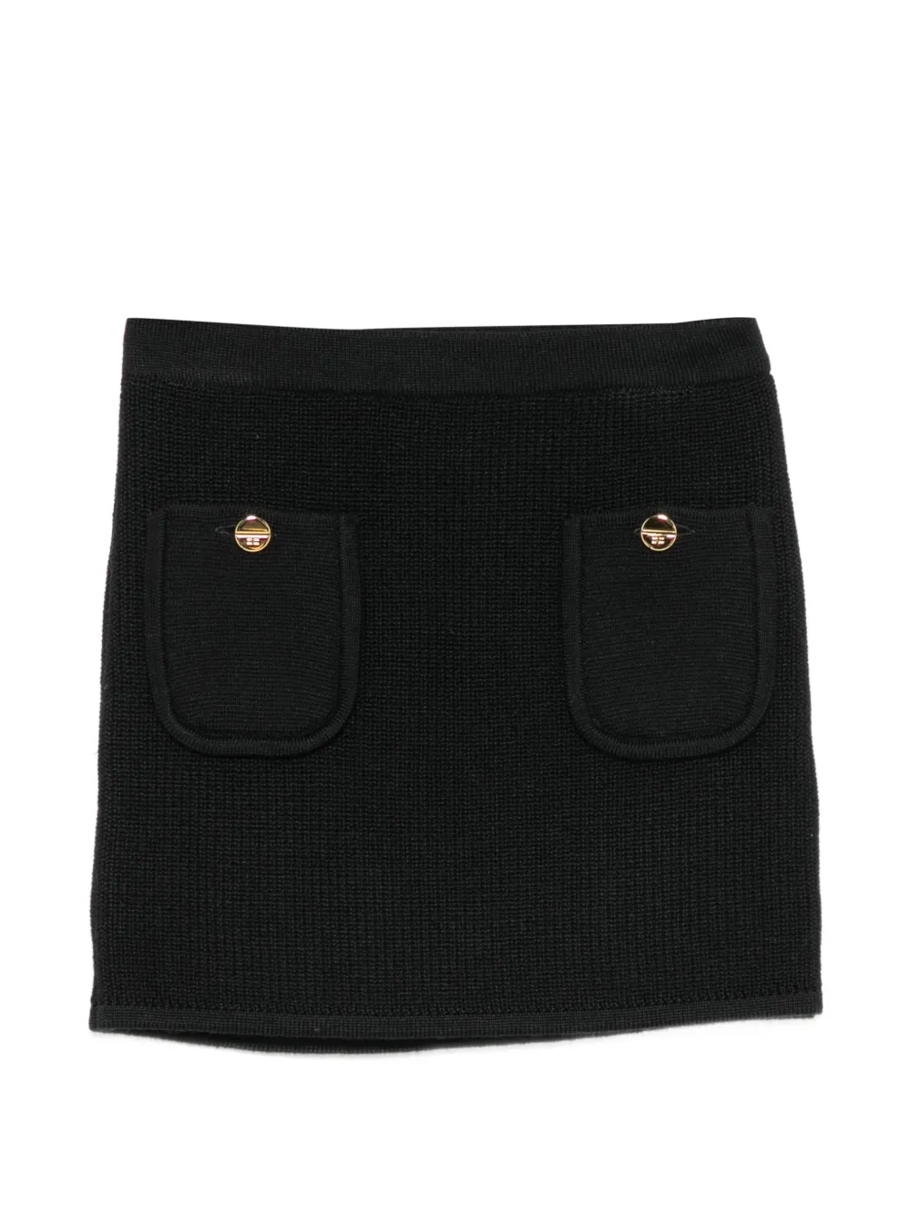 Elisabetta Franchi La Mia Bambina logo-plaque knitted skirt - Nero
