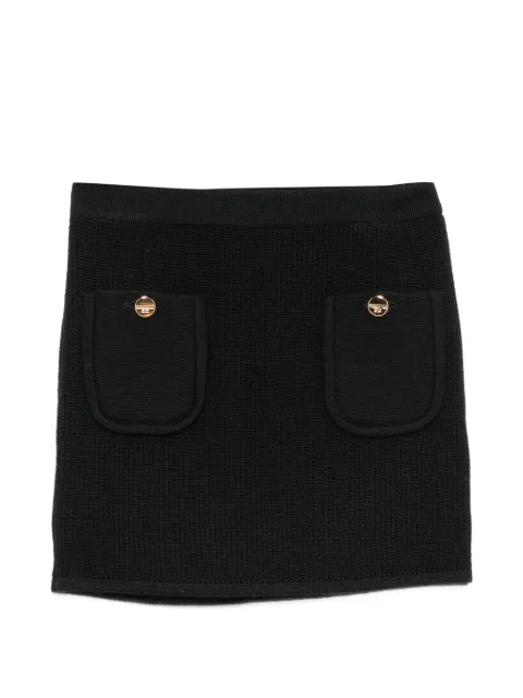 Elisabetta Franchi La Mia Bambina logo-plaque knitted skirt