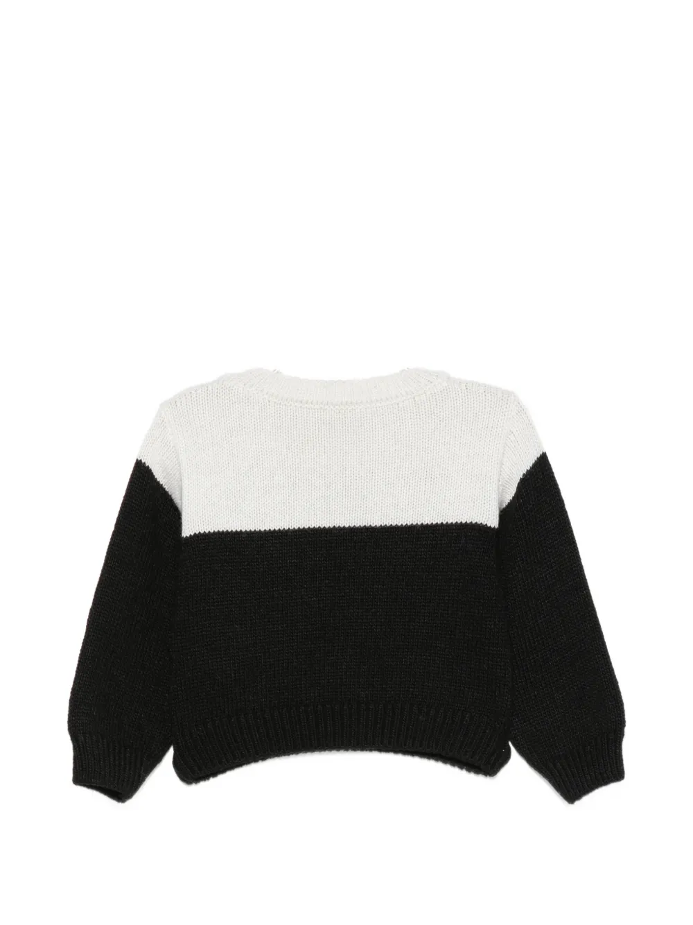 Elisabetta Franchi La Mia Bambina Trui met colourblocking en logo-intarsia Zwart