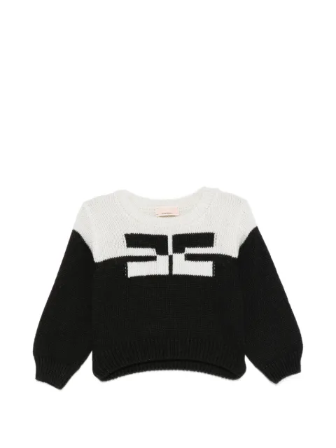 Elisabetta Franchi La Mia Bambina pull colour block à logo en intarsia