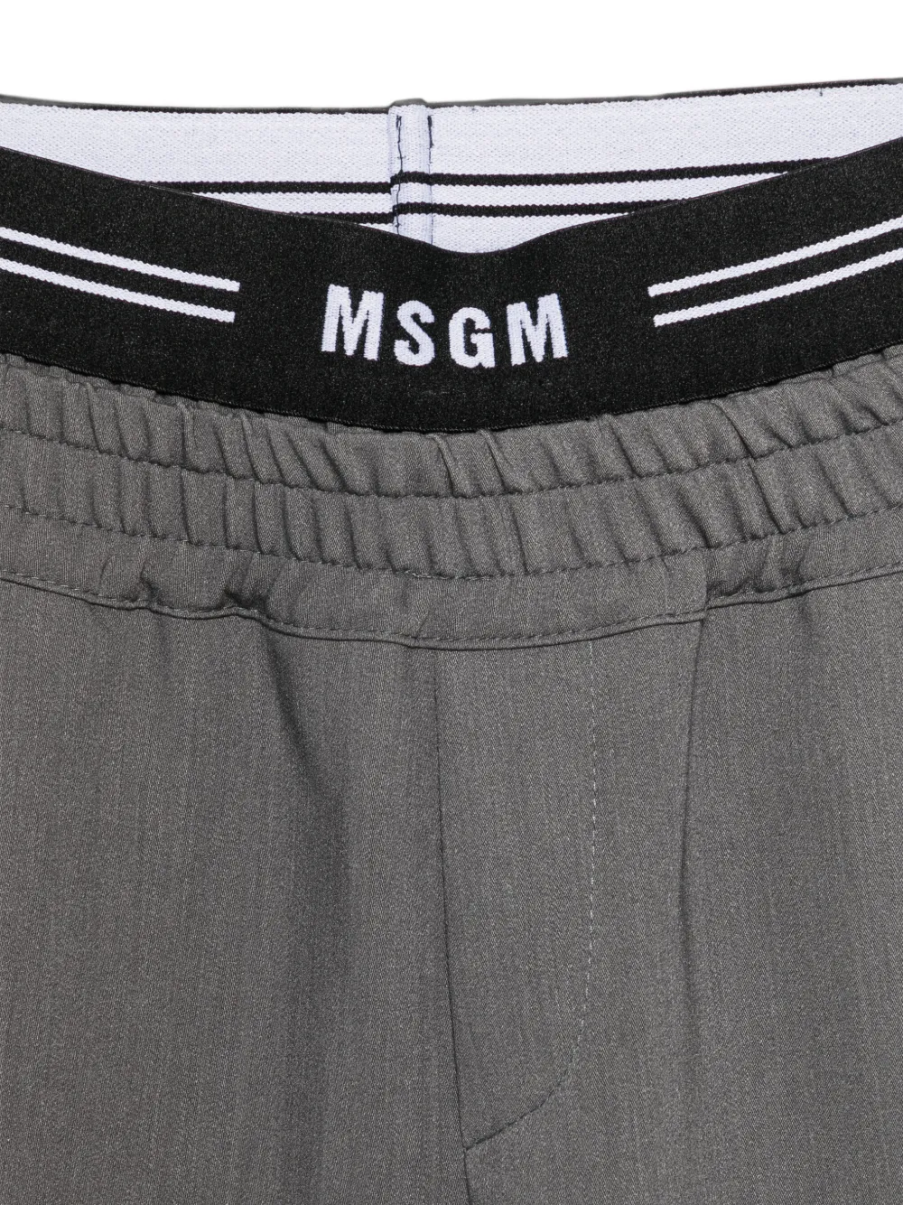 MSGM Kids Pantalon met logo tailleband Grijs