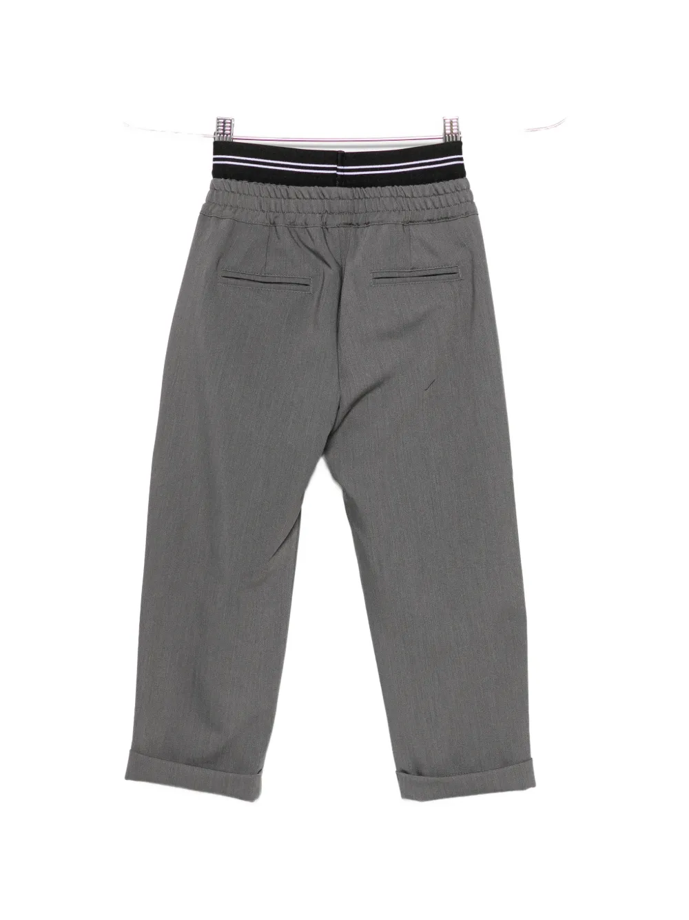 MSGM Kids Pantalon met logo tailleband Grijs
