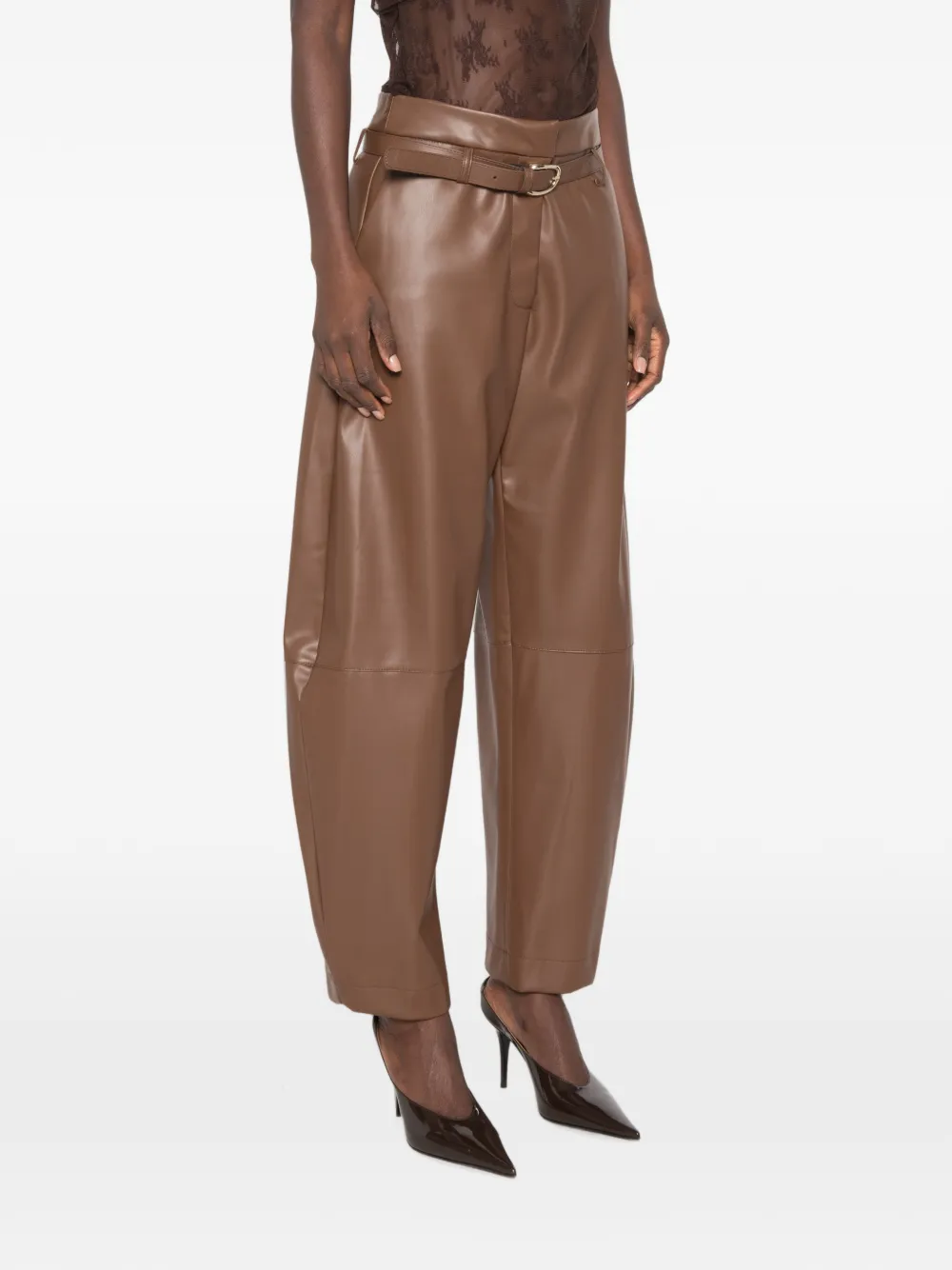 IMPERIAL Broek met ceintuur Bruin