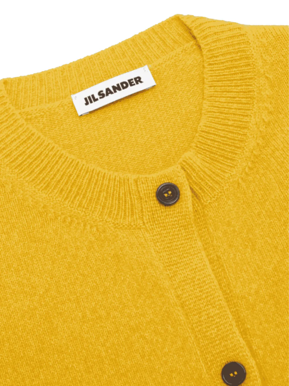 Jil Sander cashmere-blend crew-neck cardigan Geel