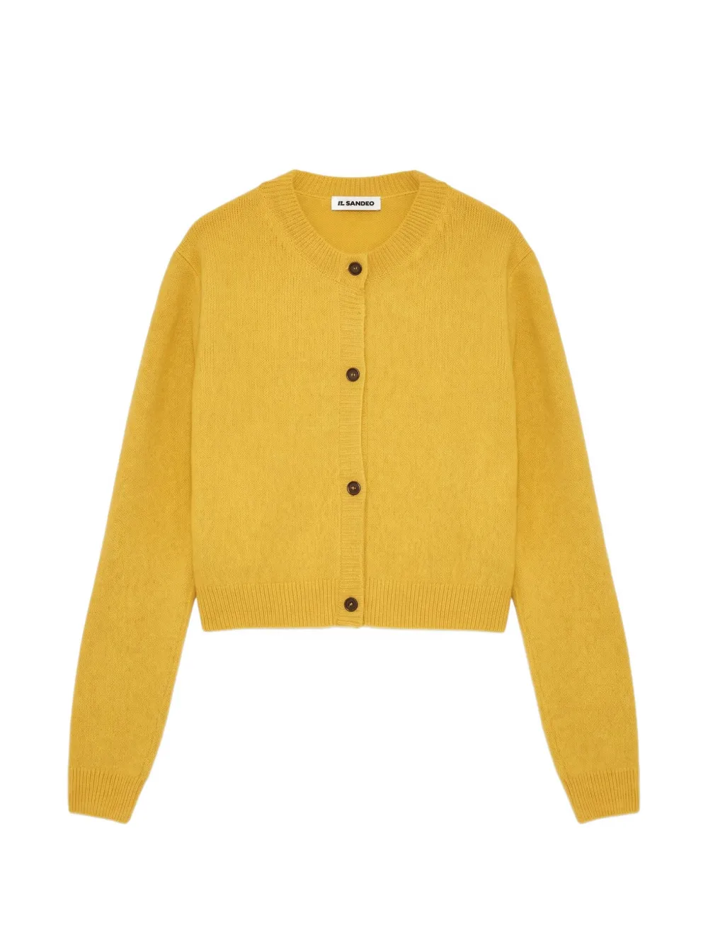 Jil Sander cashmere-blend crew-neck cardigan Geel