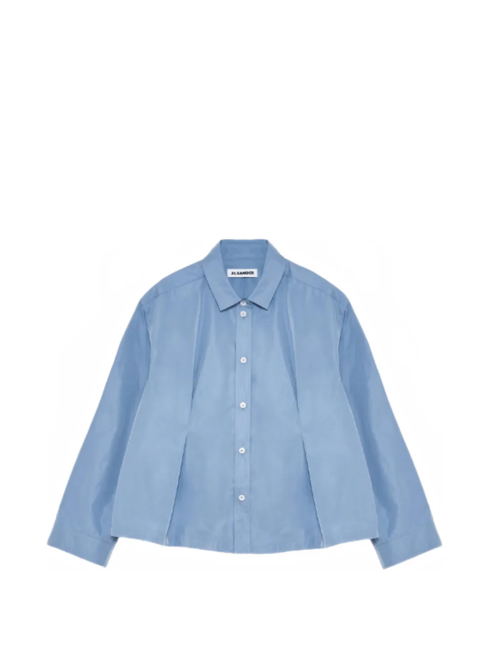 Jil Sander pleated-detail button-up shirt - Blau