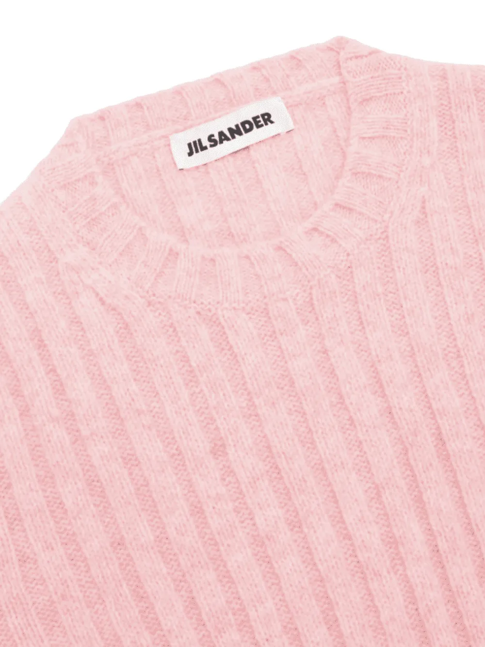 Jil Sander ribbed-knit short-sleeve sweater Roze