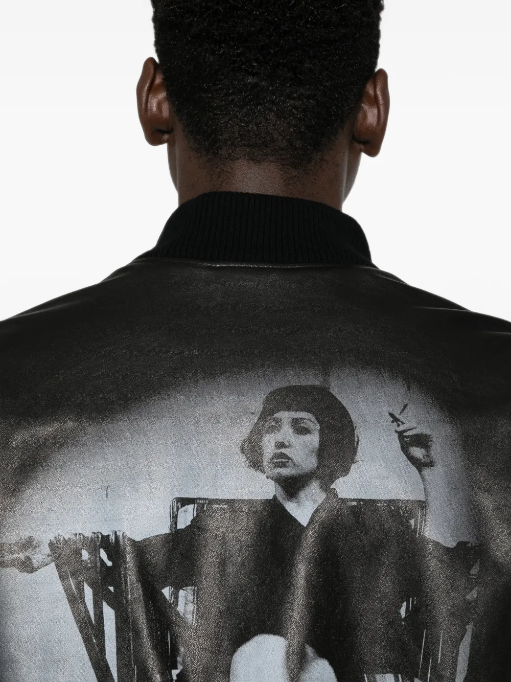 Undercover x Cindy Sherman leren jack met grafische print Zwart