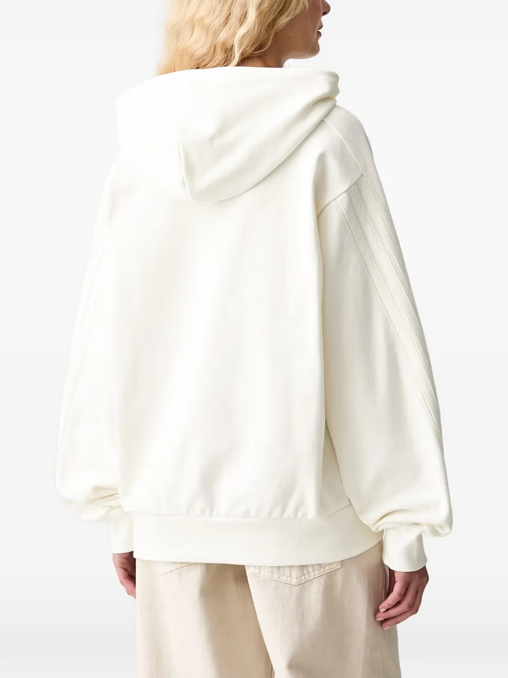 adidas embroidered-logo raglan-sleeve hoodie Wit