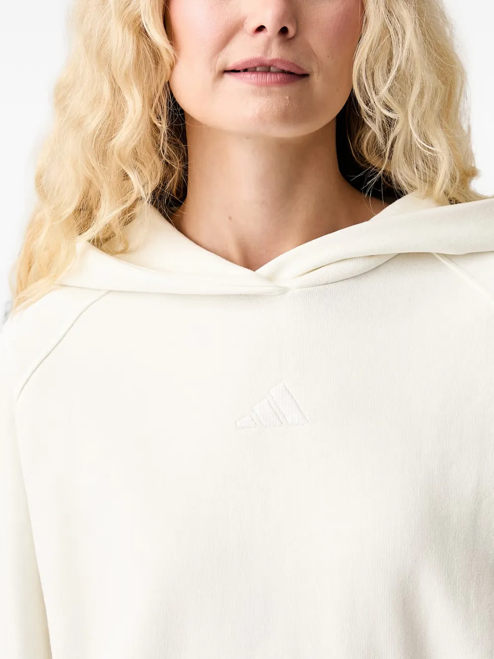 adidas embroidered-logo raglan-sleeve hoodie Wit