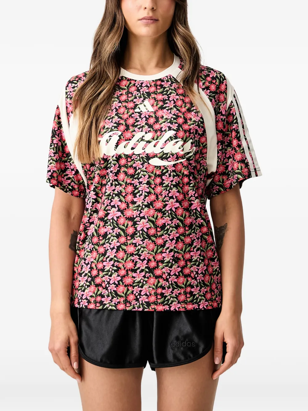 adidas x Farm Rio House Of Tiro floral-print raglan-sleeve T-shirt Zwart