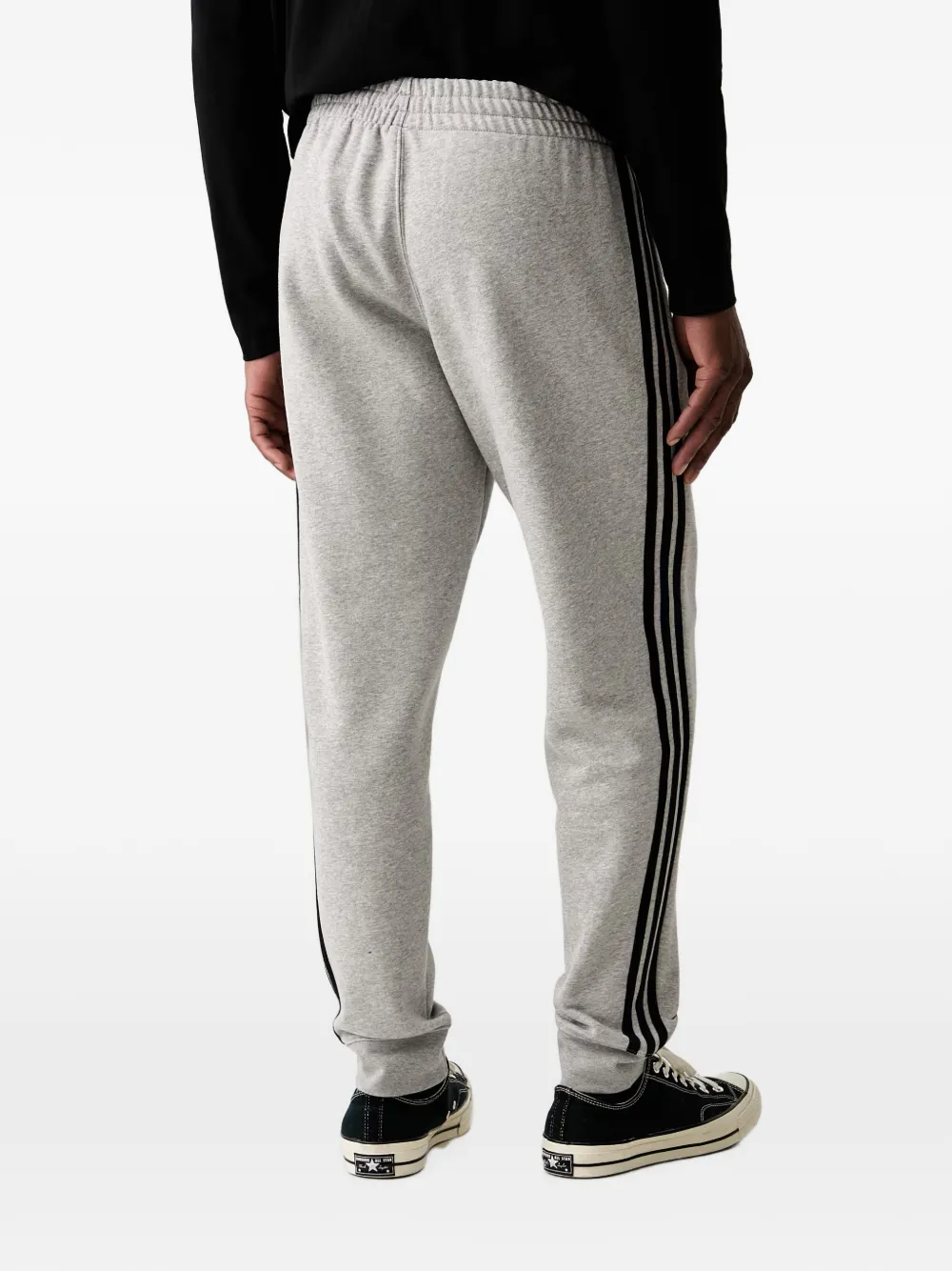adidas logo-embroidered stripe-detail track pants Grijs
