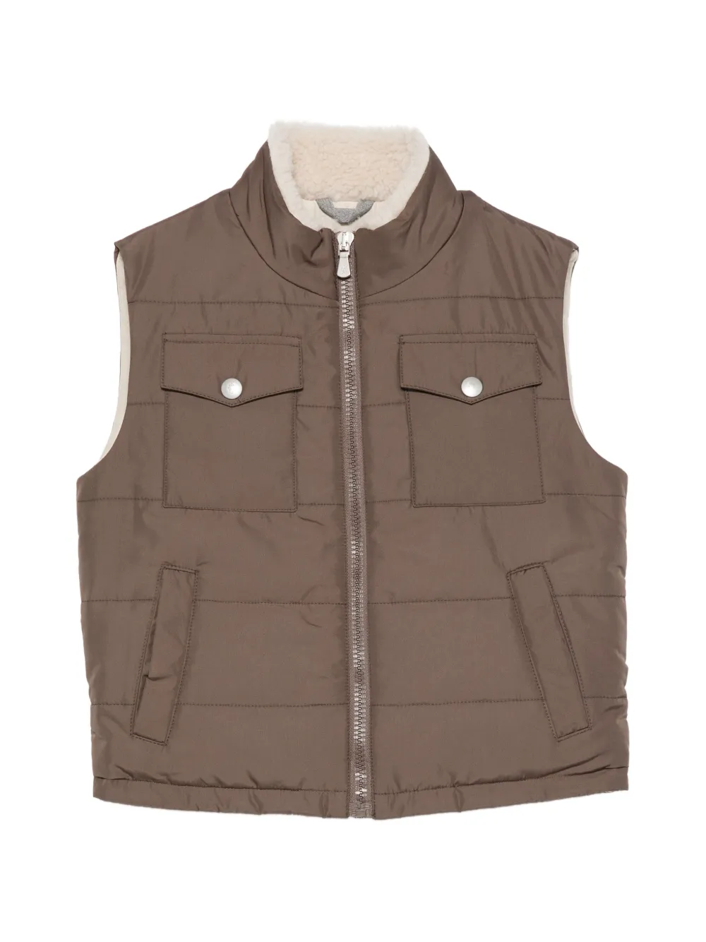 Eleventy Kids quilted gilet Bruin