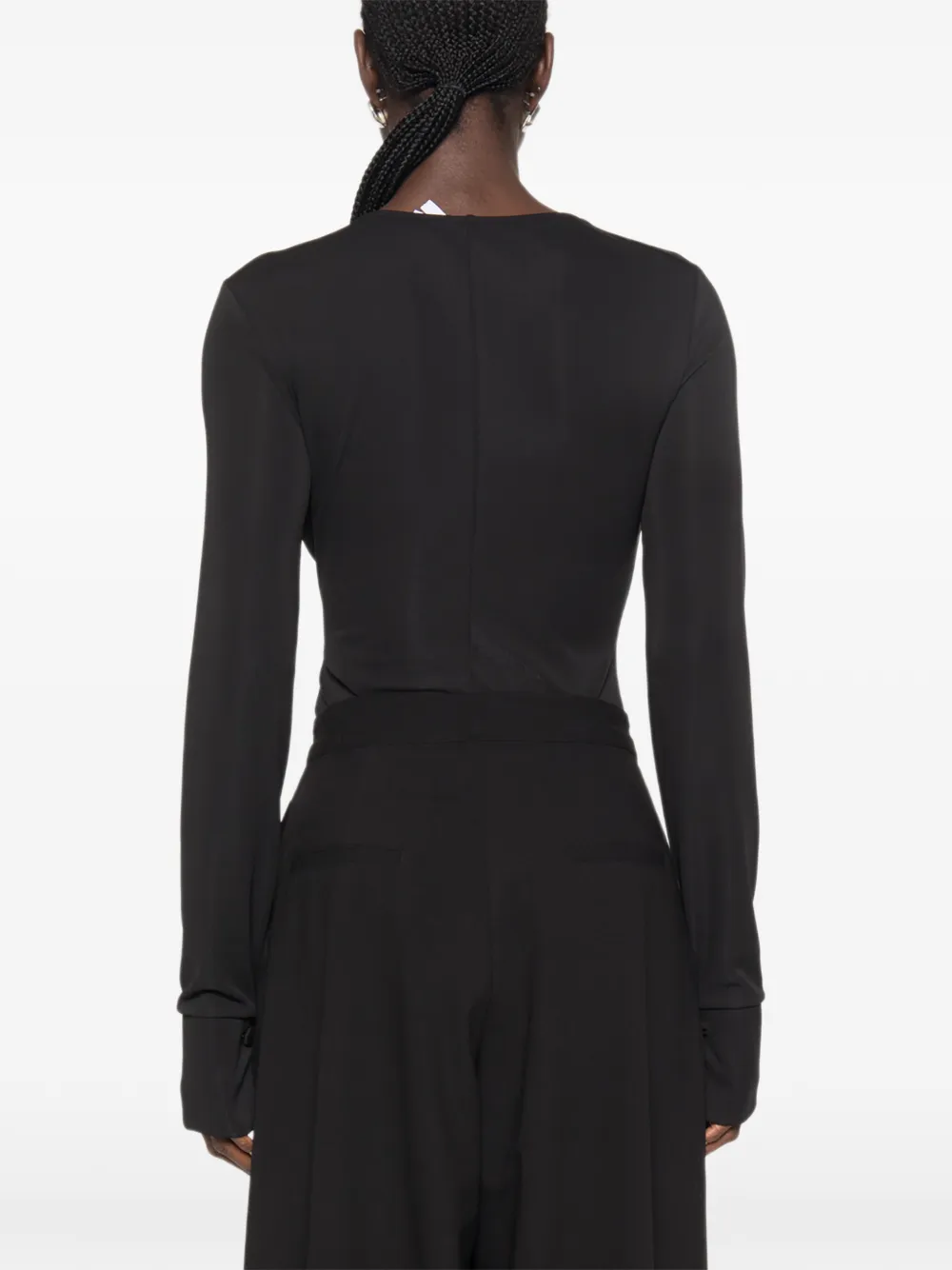 IMPERIAL Romper met gedraaid detail en V-hals Zwart