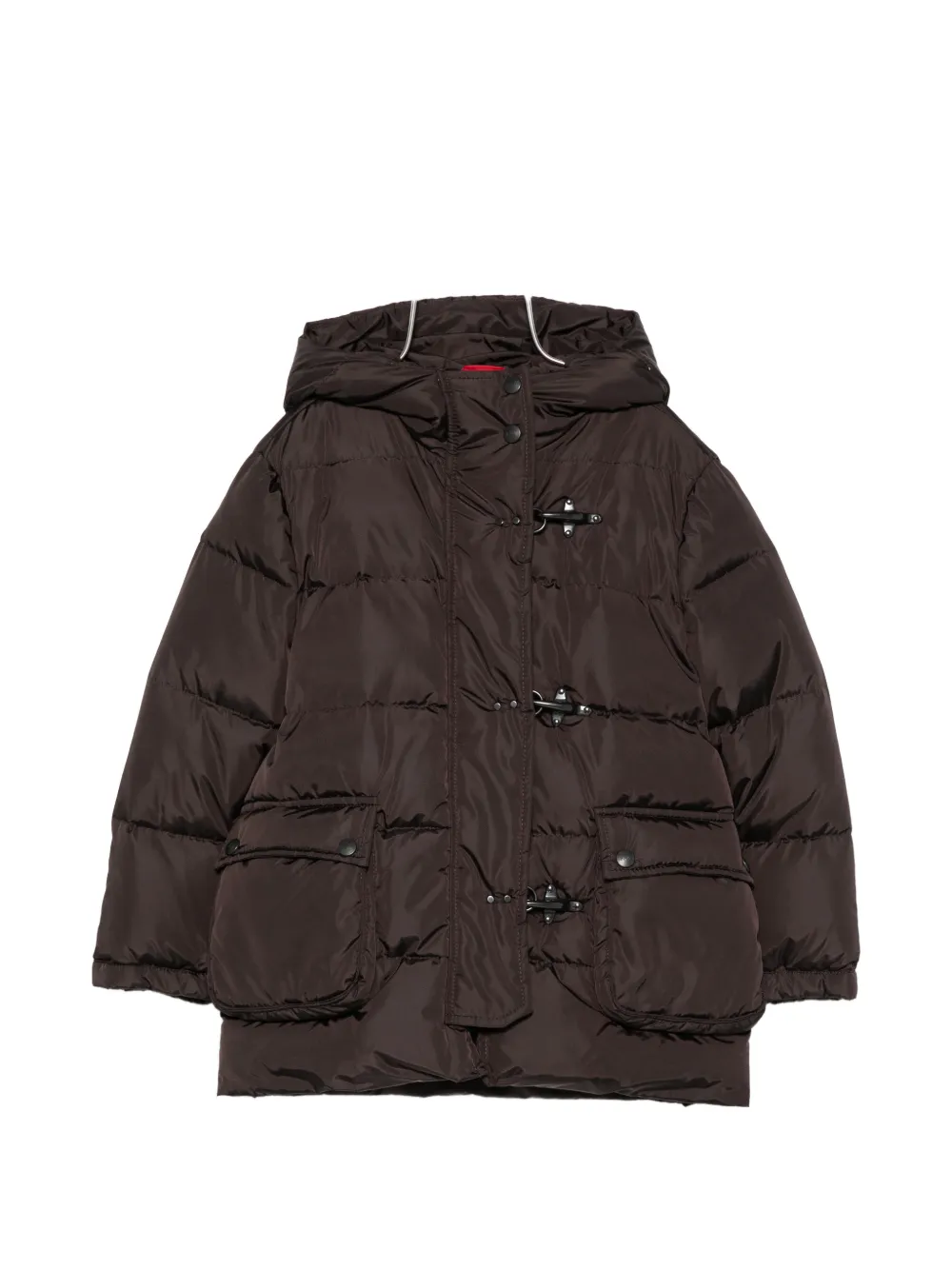 Fay Kids toggle-fastening hooded jacket - Marrone