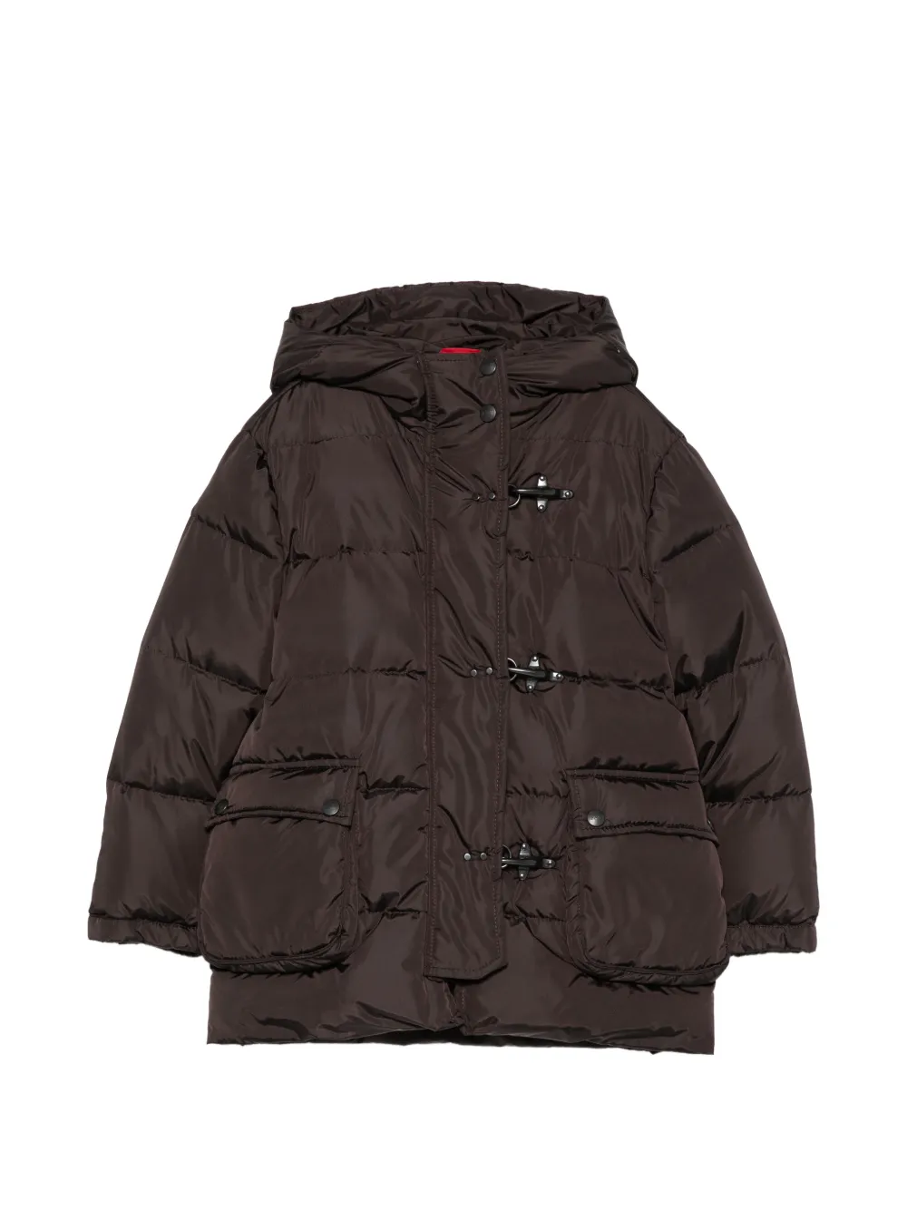 Fay Kids toggle-fastening hooded jacket - Marrone