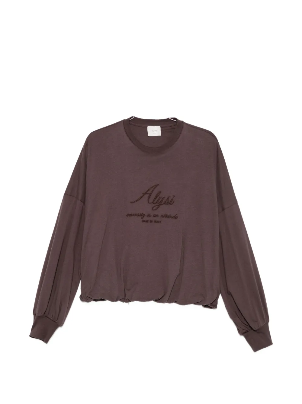 Alysi logo-embroidered elasticated-hem sweatshirt - Braun
